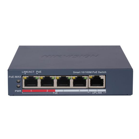 Hikvision DS-3E1105P-EI سويتش PoE سمارت 4 بورت - واجهة أمامية