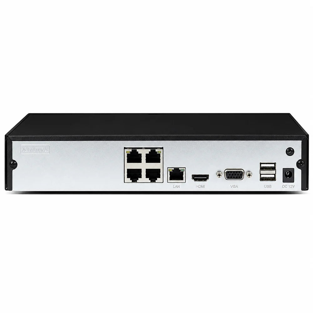 Hikvision DS-7104NI-Q1/4P/M NVR — المنافذ الخلفية PoE