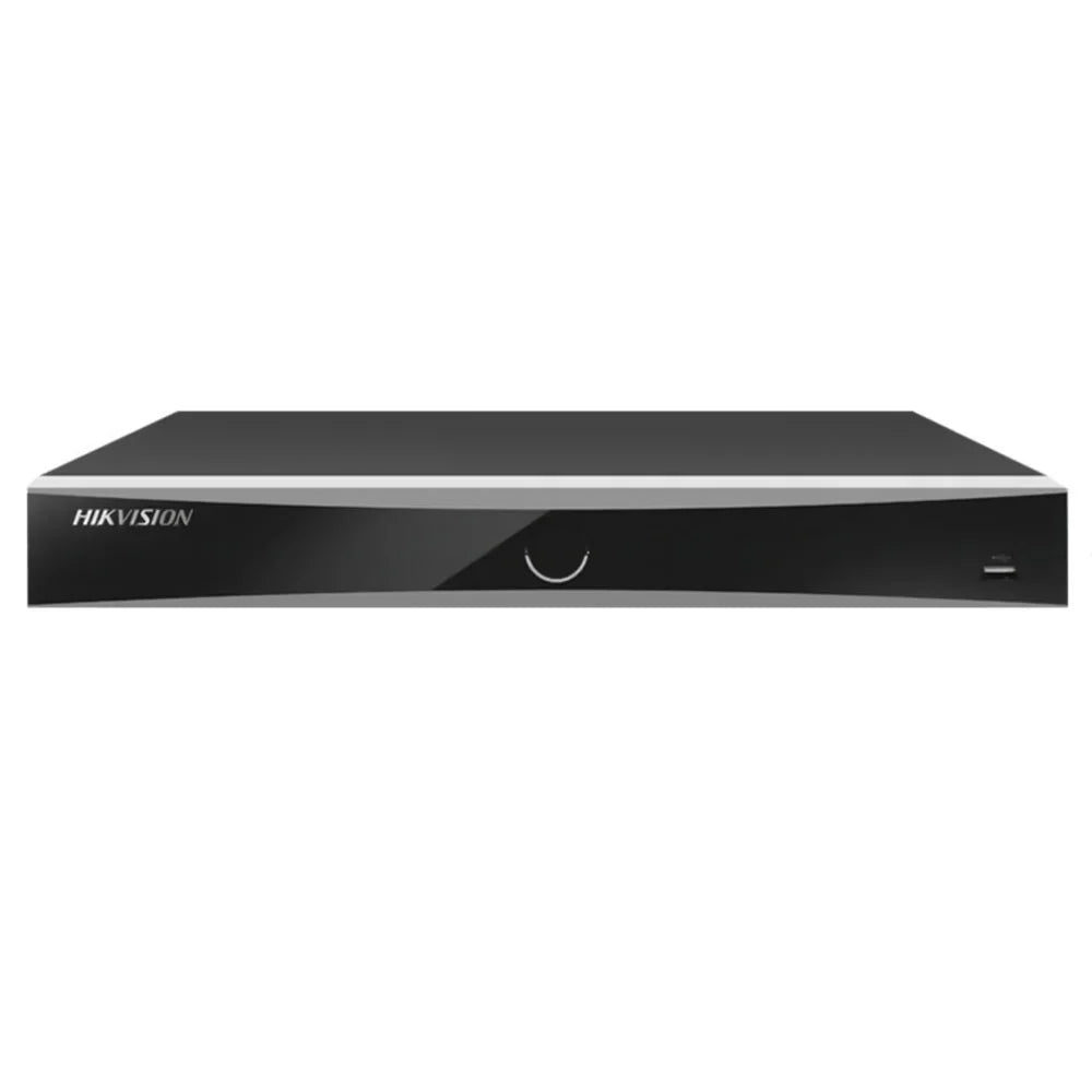 Hikvision DS-7604NXI-K1/4P NVR — الواجهة الأمامية بإطار فضي
