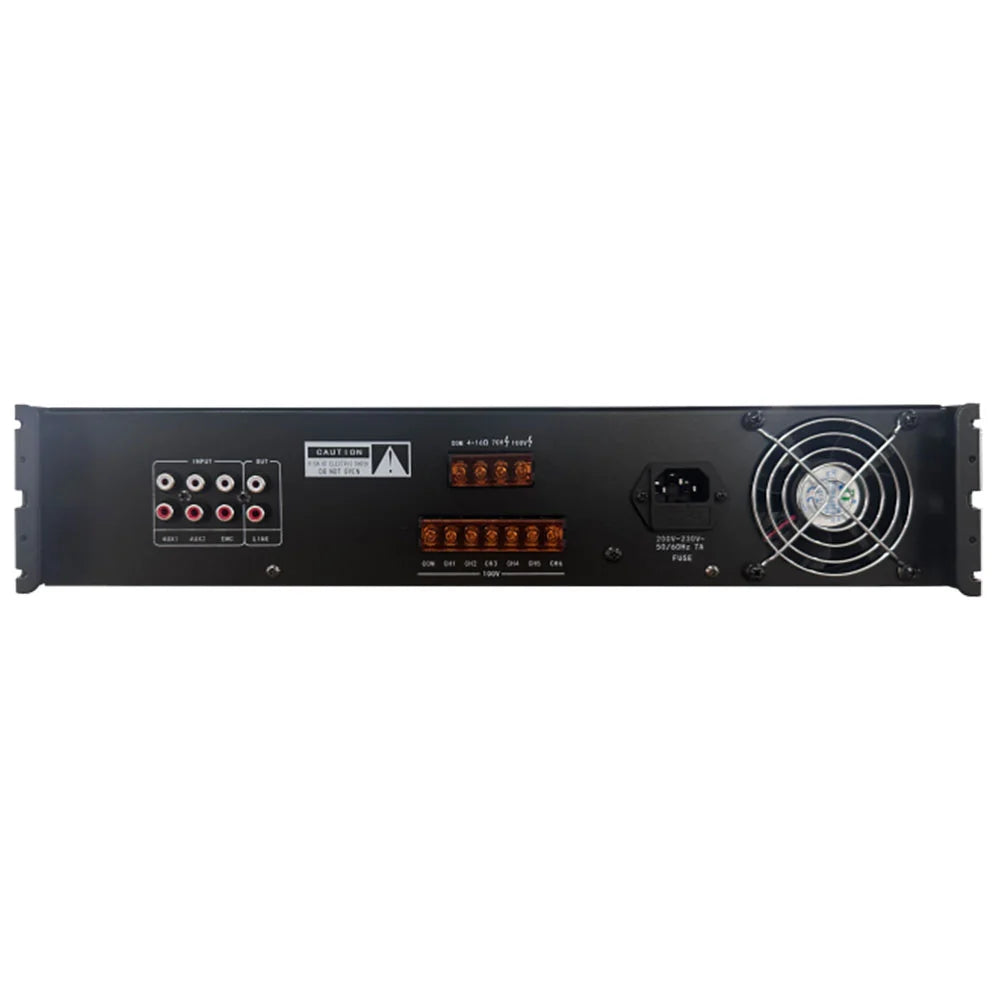Hikvision DS-QAE0A240G1-VB6 — المنافذ الخلفية 70V/100V + مروحة